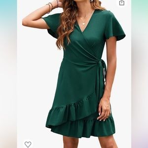 Emerald wrap dress.